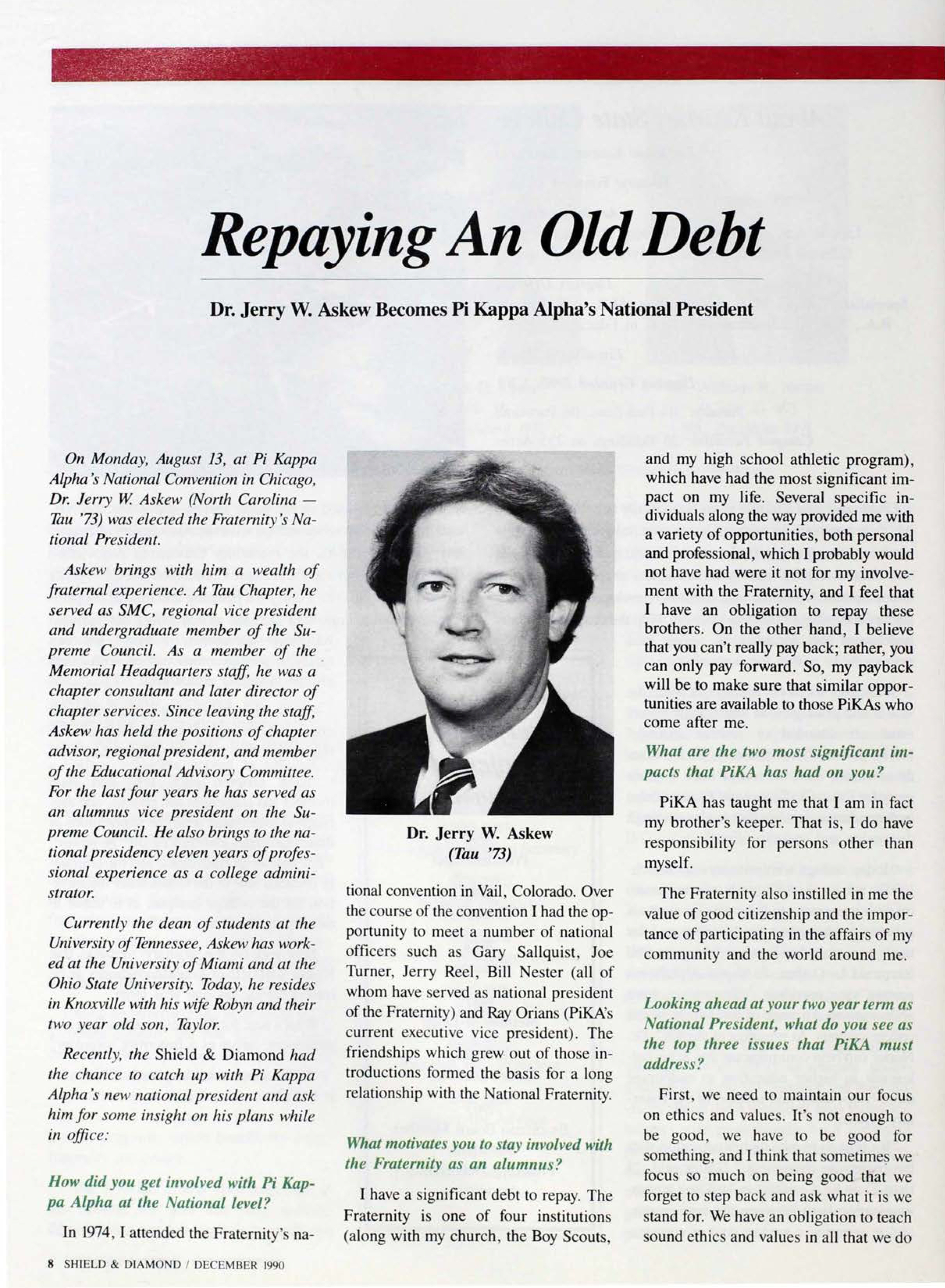 Repaying An Old Debt